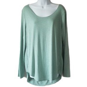 Green Long Sleeved Scoop Neck Top